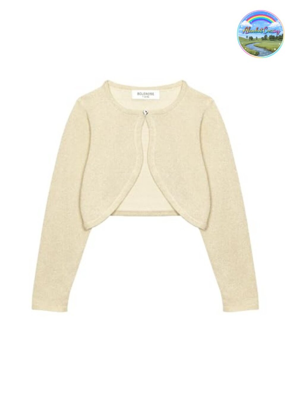Girls Sparkle Long Sleeve Bolero Shrug 100% Cotton Heart Button